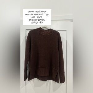 Wonderly Chocolate Brown Mock Neck Sweater
